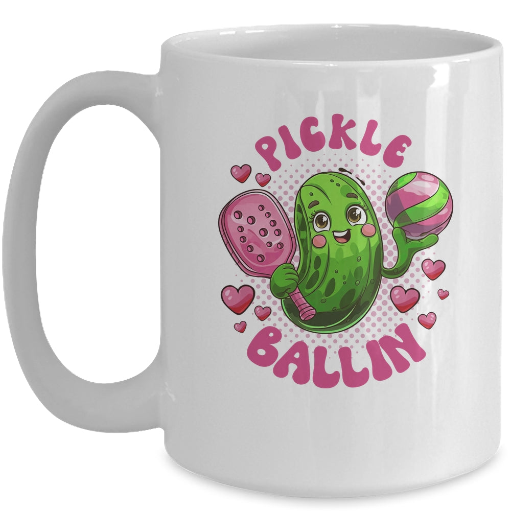 Pickle Ballin Cute Pickleball Women Girls Pickleball Lovers Mug | siriusteestore
