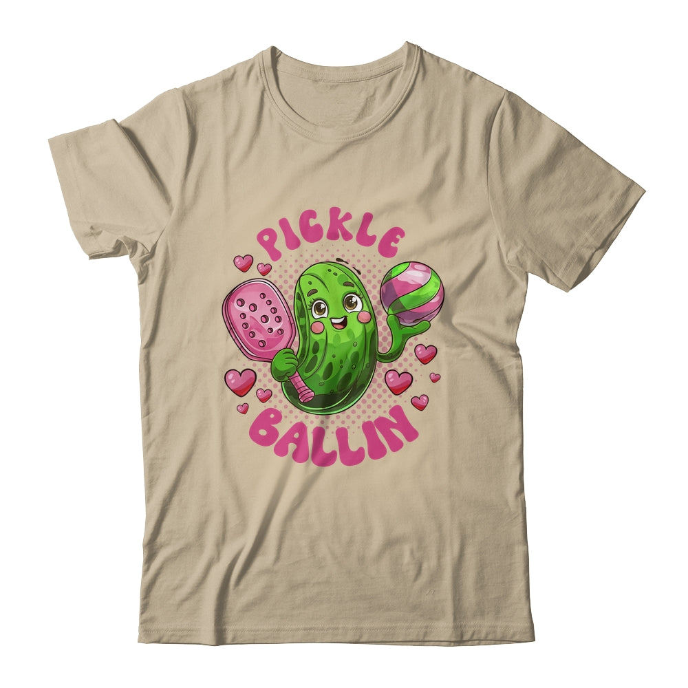 Pickle Ballin Cute Pickleball Women Girls Pickleball Lovers Shirt & Tank Top | siriusteestore