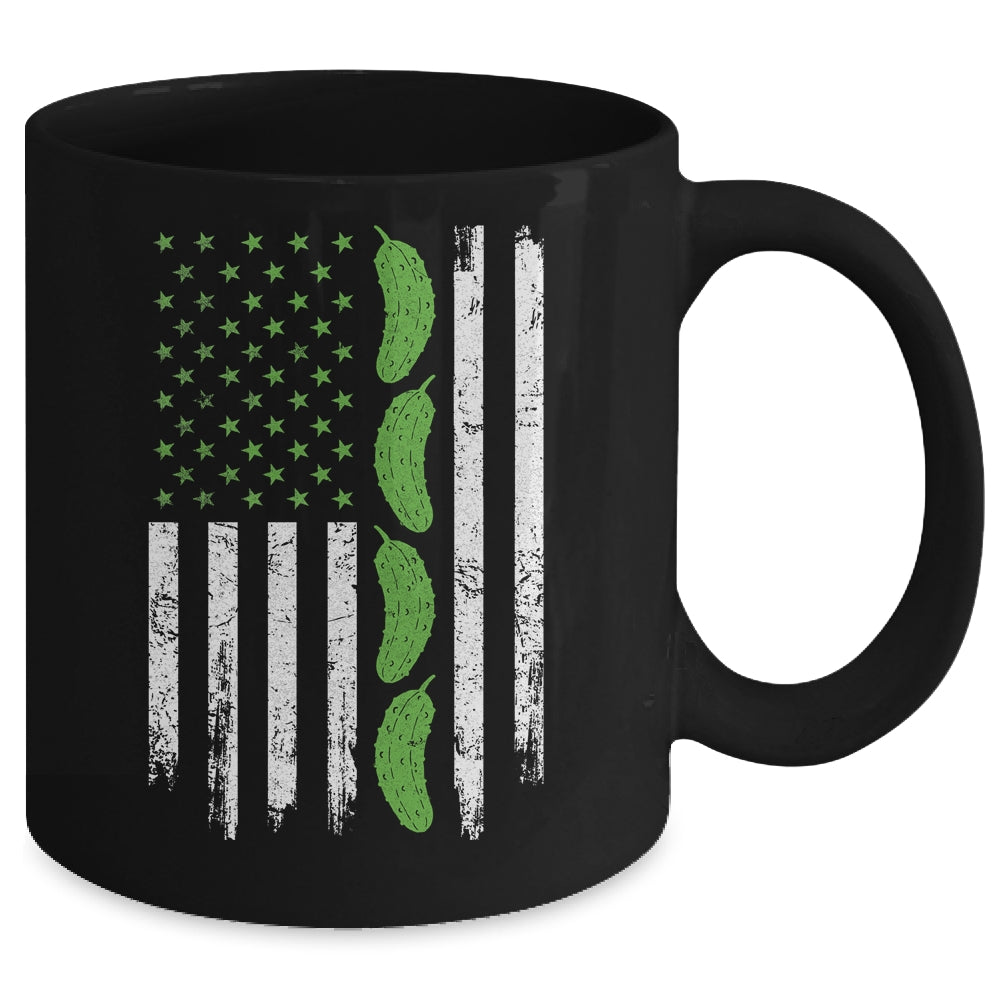 Pickle Cucumber US American Flag For Pickle Lovers Men Women Mug | siriusteestore