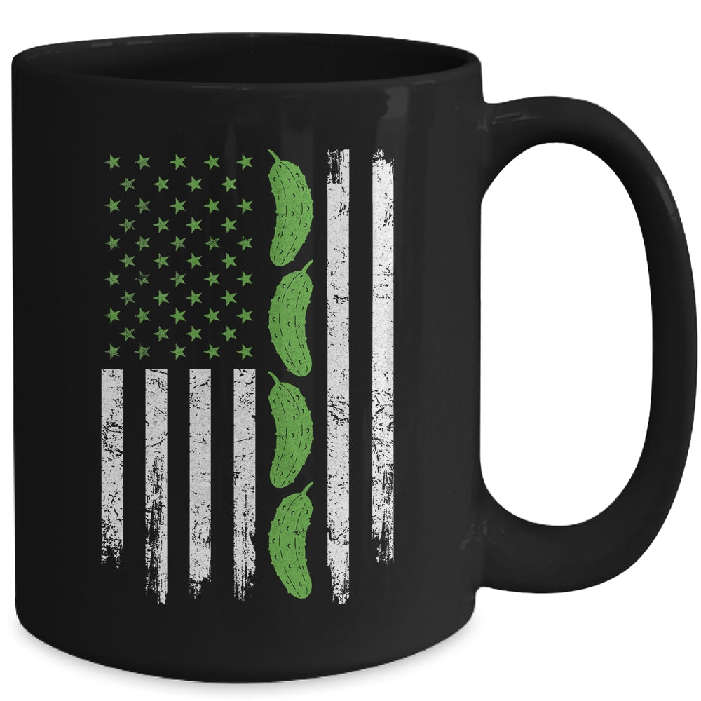 Pickle Cucumber US American Flag For Pickle Lovers Men Women Mug | siriusteestore