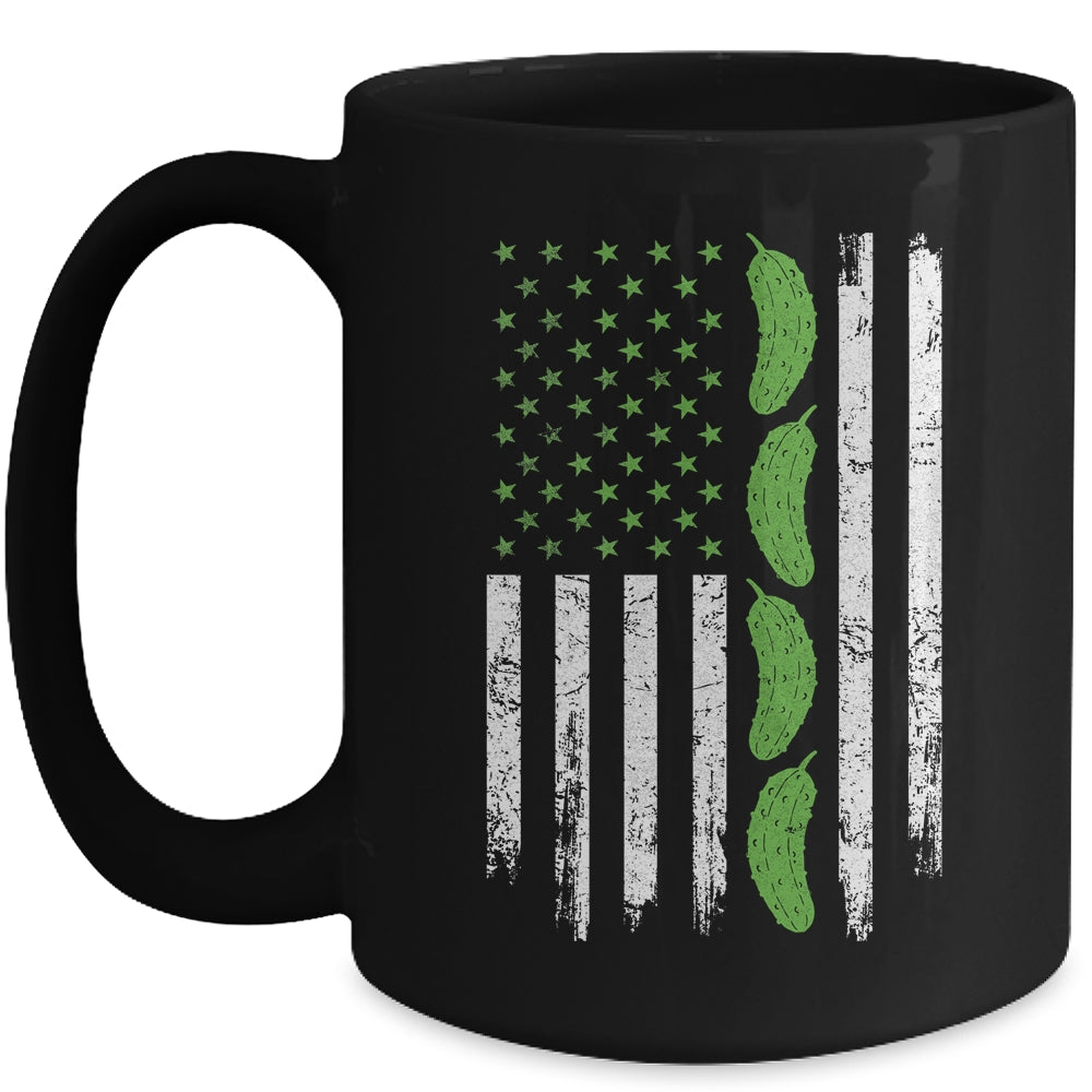 Pickle Cucumber US American Flag For Pickle Lovers Men Women Mug | siriusteestore