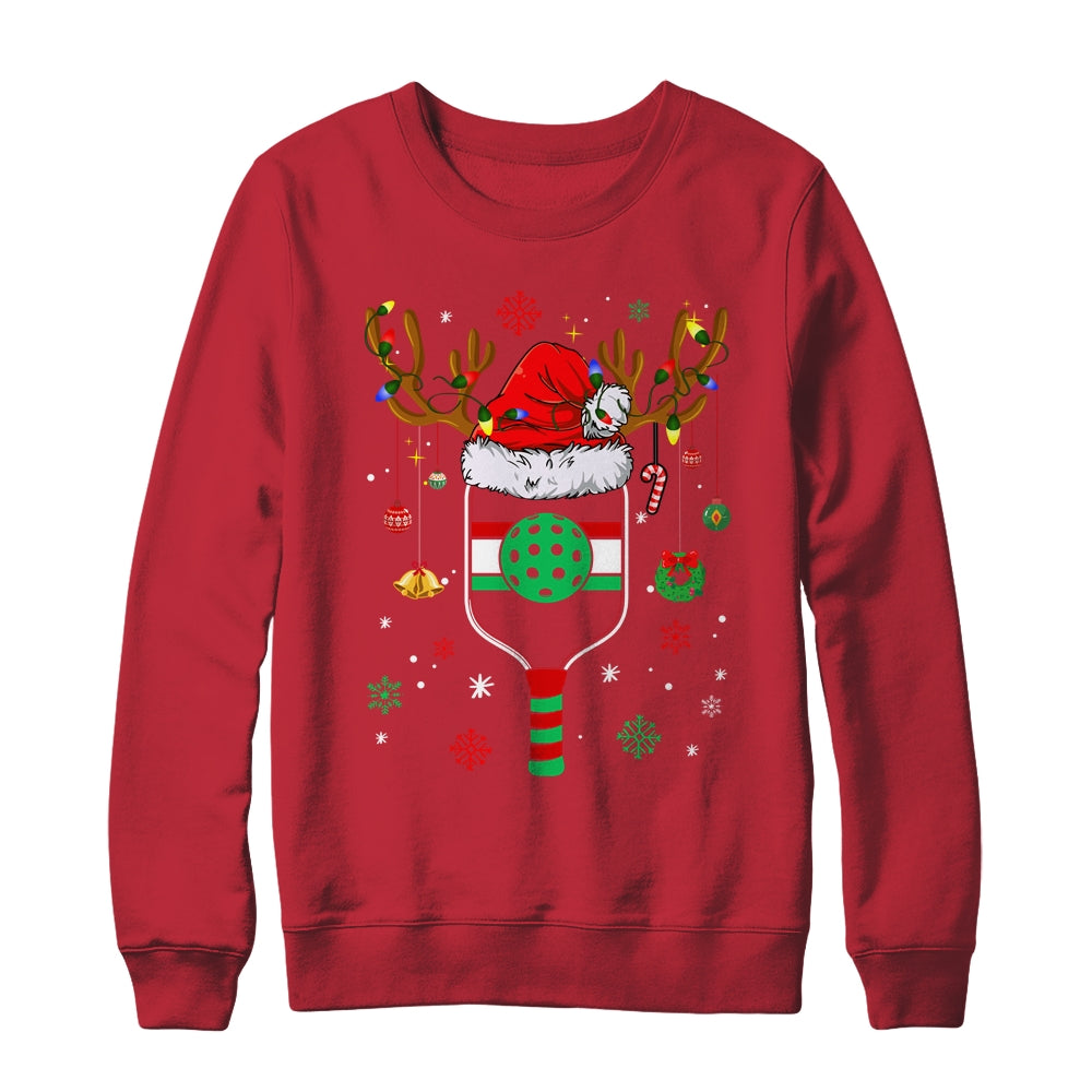 Pickleball Player Christmas Holiday Reindeer Xmas Women Men Shirt & Sweatshirt | siriusteestore