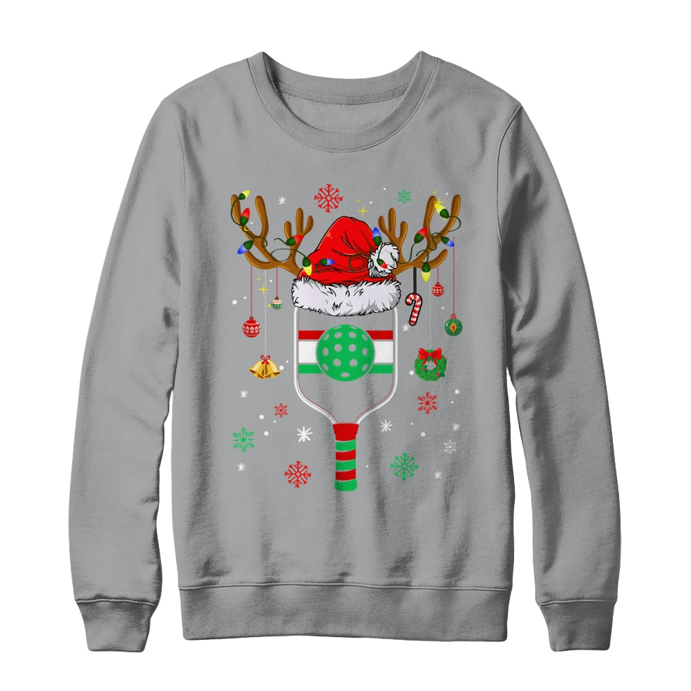 Pickleball Player Christmas Holiday Reindeer Xmas Women Men Shirt & Sweatshirt | siriusteestore