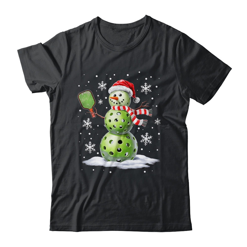 Pickleball Snowman Player Santa Hat Christmas Funny Xmas Shirt & Sweatshirt | siriusteestore