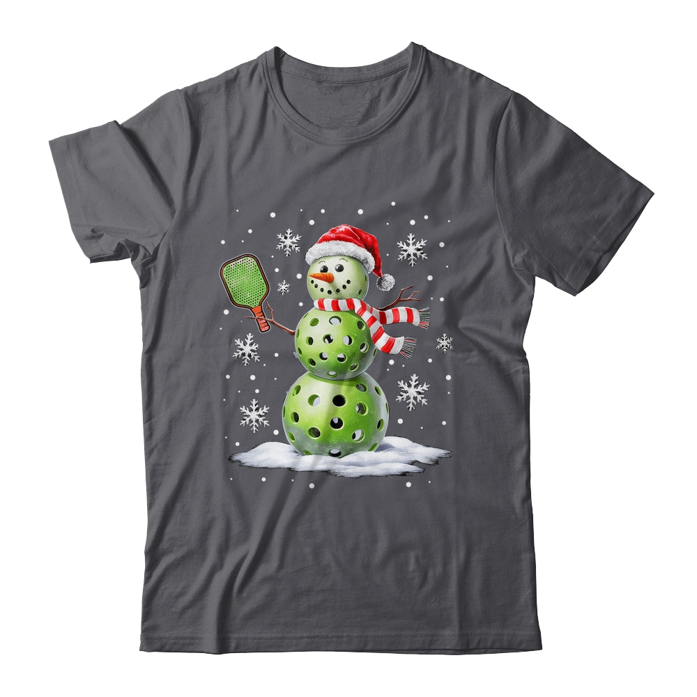 Pickleball Snowman Player Santa Hat Christmas Funny Xmas Shirt & Sweatshirt | siriusteestore