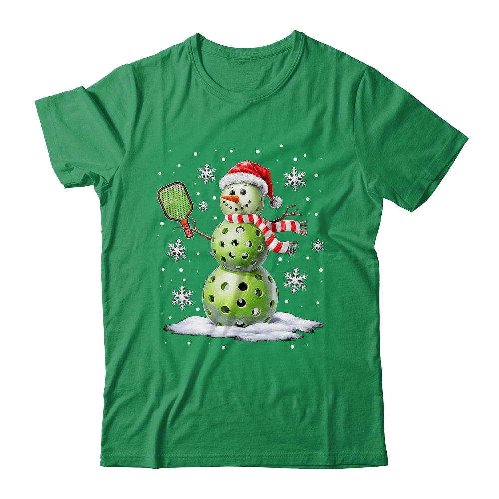 Pickleball Snowman Player Santa Hat Christmas Funny Xmas Shirt & Sweatshirt | siriusteestore