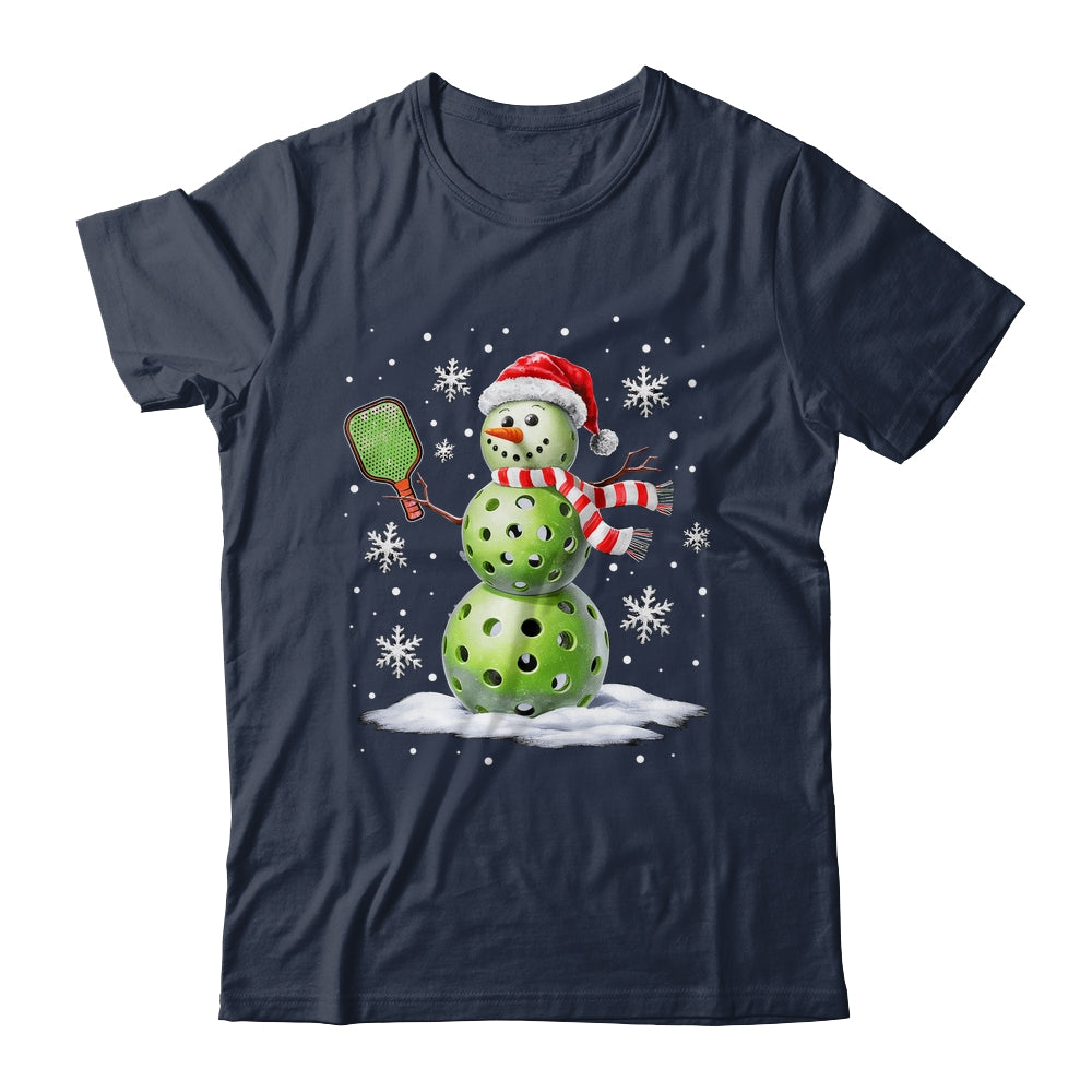 Pickleball Snowman Player Santa Hat Christmas Funny Xmas Shirt & Sweatshirt | siriusteestore