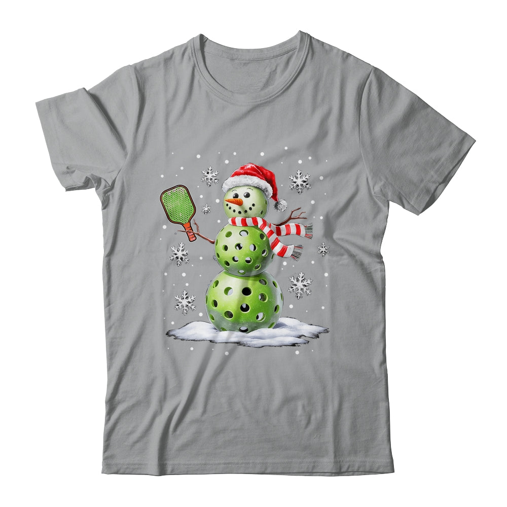 Pickleball Snowman Player Santa Hat Christmas Funny Xmas Shirt & Sweatshirt | siriusteestore