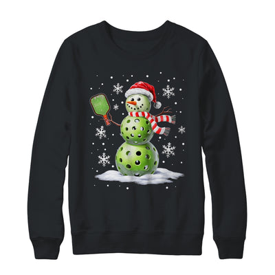 Pickleball Snowman Player Santa Hat Christmas Funny Xmas Shirt & Sweatshirt | siriusteestore