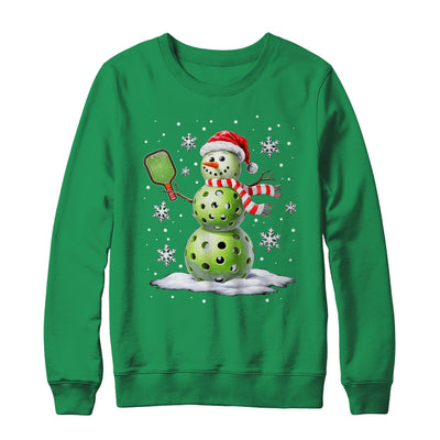Pickleball Snowman Player Santa Hat Christmas Funny Xmas Shirt & Sweatshirt | siriusteestore