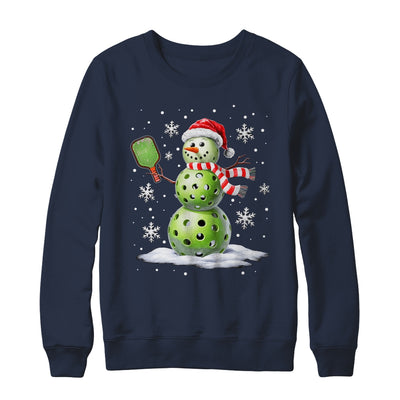 Pickleball Snowman Player Santa Hat Christmas Funny Xmas Shirt & Sweatshirt | siriusteestore
