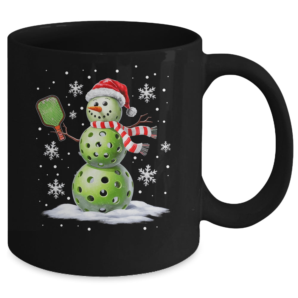 Pickleball Snowman Player Santa Hat Christmas Funny Xmas Mug | siriusteestore