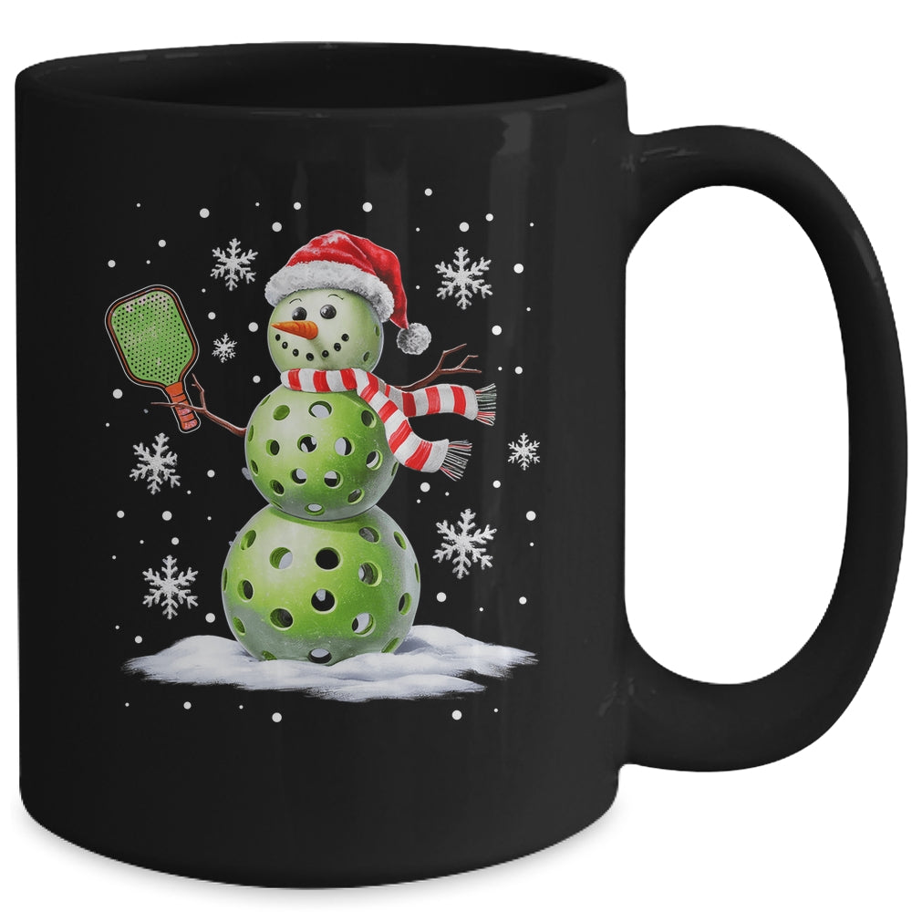 Pickleball Snowman Player Santa Hat Christmas Funny Xmas Mug | siriusteestore