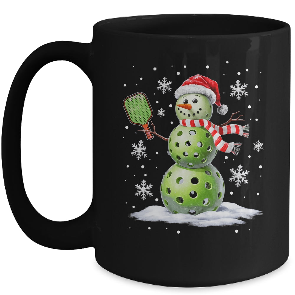 Pickleball Snowman Player Santa Hat Christmas Funny Xmas Mug | siriusteestore