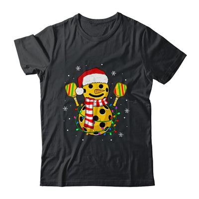 Pickleball Snowman Santa Hat Lights Christmas Pickleball Shirt & Sweatshirt | siriusteestore