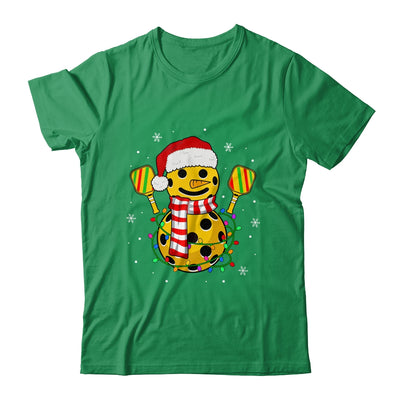 Pickleball Snowman Santa Hat Lights Christmas Pickleball Shirt & Sweatshirt | siriusteestore