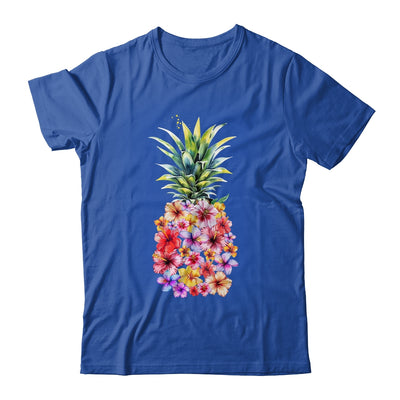 Pineapple Flowers Women Aloha Hawaii Vintage Hawaiian Floral Shirt & Tank Top | siriusteestore