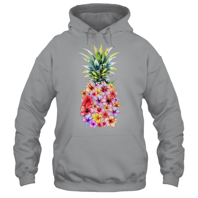 Pineapple Flowers Women Aloha Hawaii Vintage Hawaiian Floral Shirt & Tank Top | siriusteestore