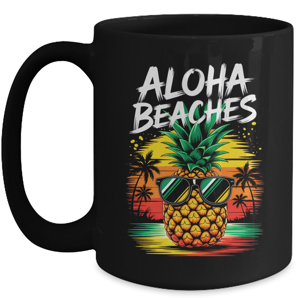 Pineapple Funny Aloha Beaches Beaches Hawaii Hawaiian Surfing Mug | siriusteestore