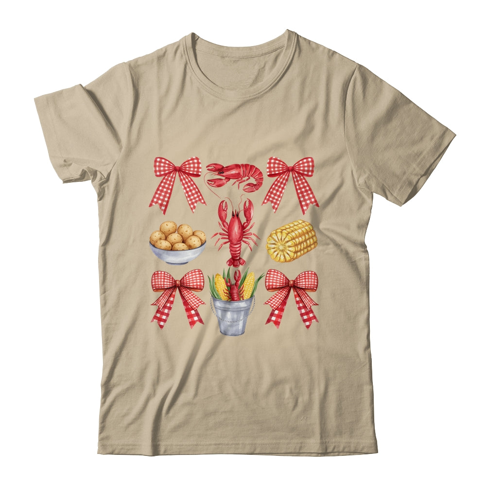 Pink Bow Cute Coquette Crawfish Boil Season Girl Aesthetic Shirt & Tank Top | siriusteestore