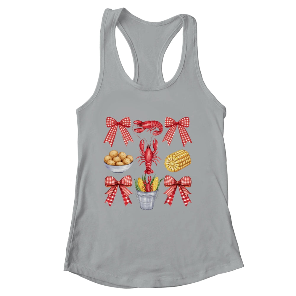 Pink Bow Cute Coquette Crawfish Boil Season Girl Aesthetic Shirt & Tank Top | siriusteestore