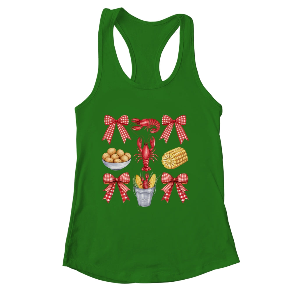 Pink Bow Cute Coquette Crawfish Boil Season Girl Aesthetic Shirt & Tank Top | siriusteestore
