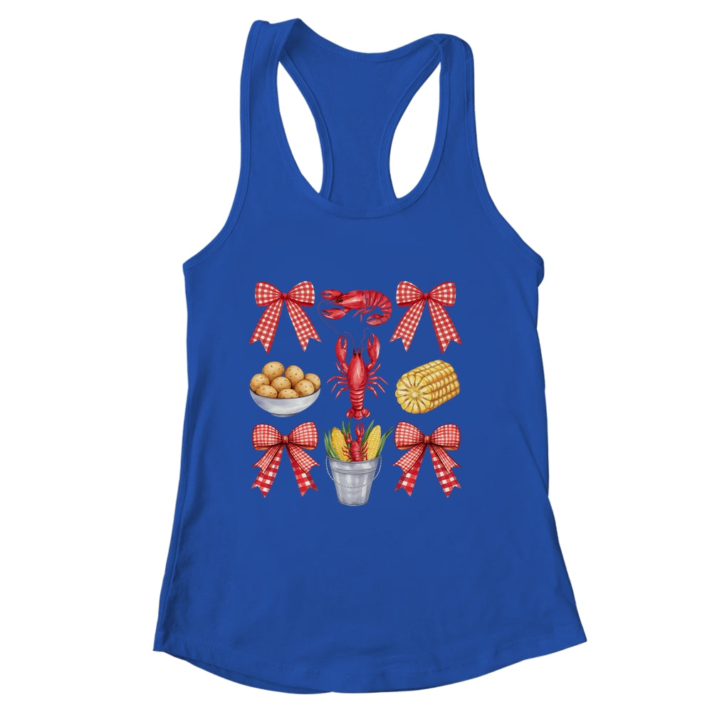 Pink Bow Cute Coquette Crawfish Boil Season Girl Aesthetic Shirt & Tank Top | siriusteestore
