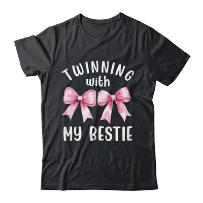 Pink Bow Twinning With My Bestie Twin Matching Twins Friends Shirt & Tank Top | siriusteestore