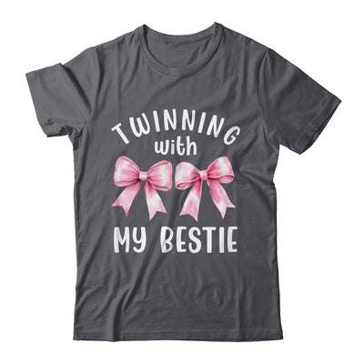 Pink Bow Twinning With My Bestie Twin Matching Twins Friends Shirt & Tank Top | siriusteestore