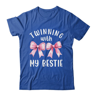 Pink Bow Twinning With My Bestie Twin Matching Twins Friends Shirt & Tank Top | siriusteestore
