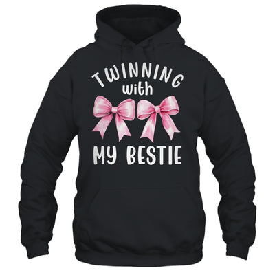 Pink Bow Twinning With My Bestie Twin Matching Twins Friends Shirt & Tank Top | siriusteestore