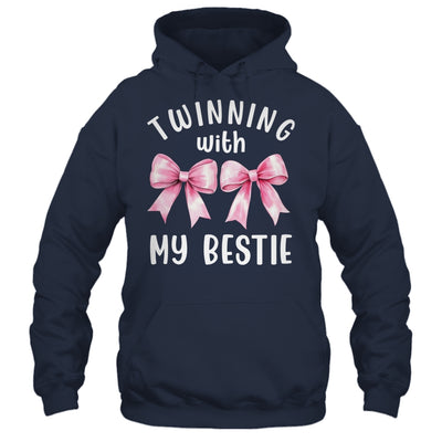 Pink Bow Twinning With My Bestie Twin Matching Twins Friends Shirt & Tank Top | siriusteestore