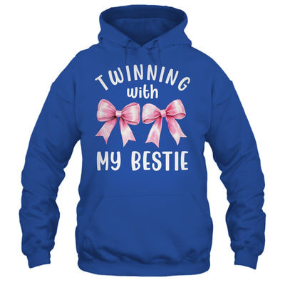 Pink Bow Twinning With My Bestie Twin Matching Twins Friends Shirt & Tank Top | siriusteestore