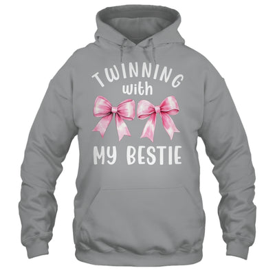 Pink Bow Twinning With My Bestie Twin Matching Twins Friends Shirt & Tank Top | siriusteestore