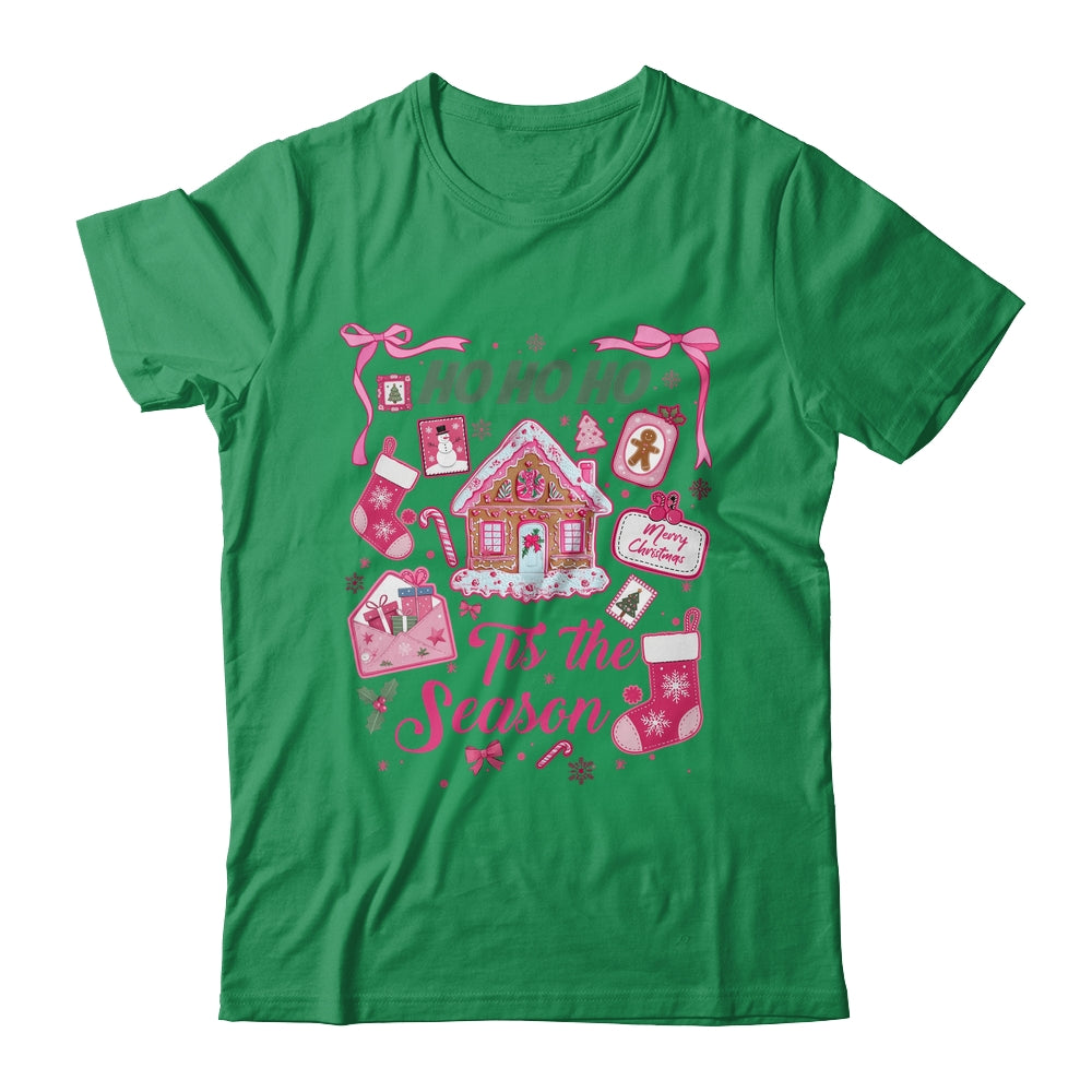 Pink Christmas Tis The Season Xmas Cute Girly Holiday Women Shirt & Sweatshirt | siriusteestore