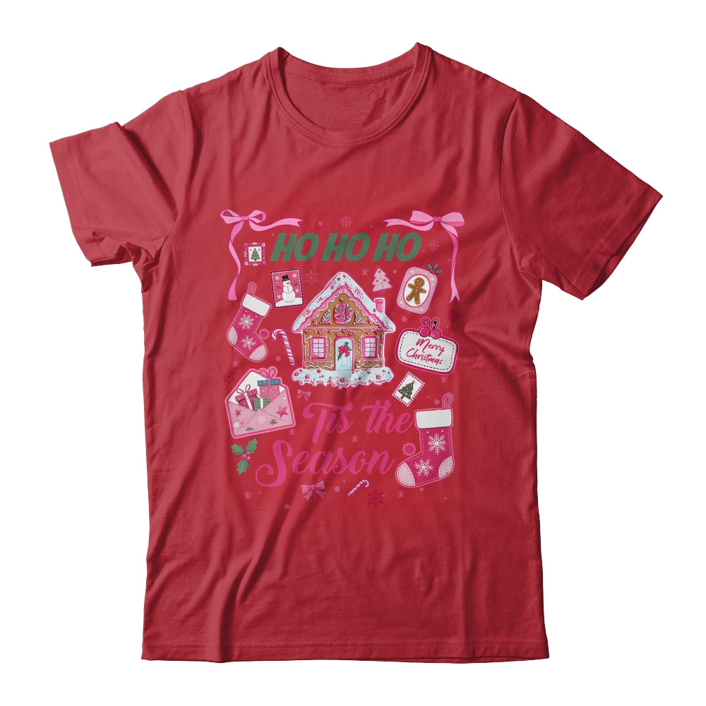 Pink Christmas Tis The Season Xmas Cute Girly Holiday Women Shirt & Sweatshirt | siriusteestore