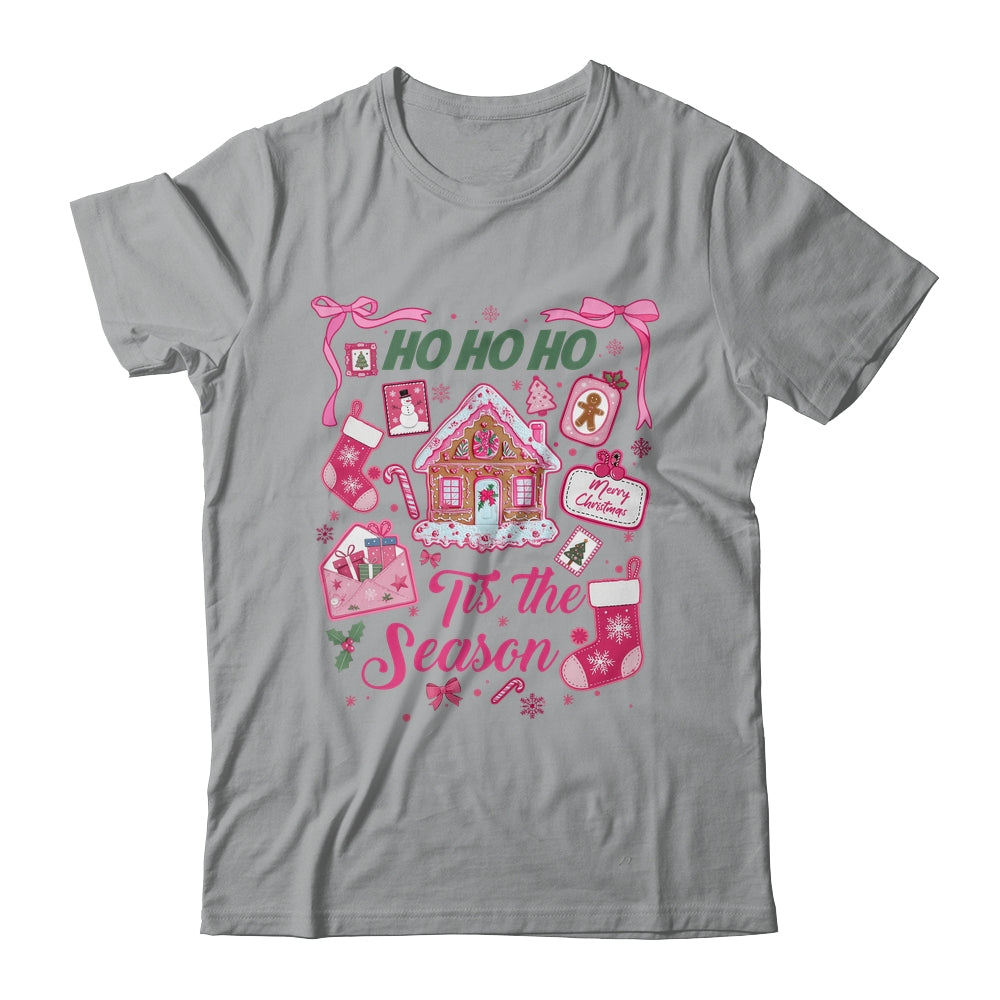 Pink Christmas Tis The Season Xmas Cute Girly Holiday Women Shirt & Sweatshirt | siriusteestore