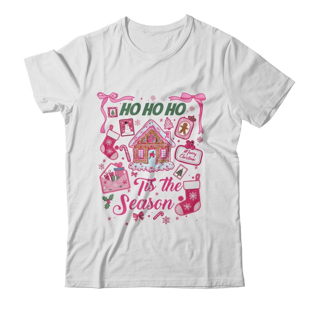 Pink Christmas Tis The Season Xmas Cute Girly Holiday Women Shirt & Sweatshirt | siriusteestore