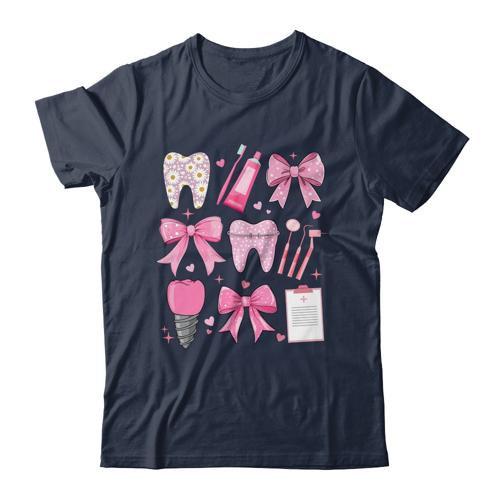 Pink Coquette Bow Cute Teeth Dentist Squad Dental Assistant Shirt & Hoodie | siriusteestore