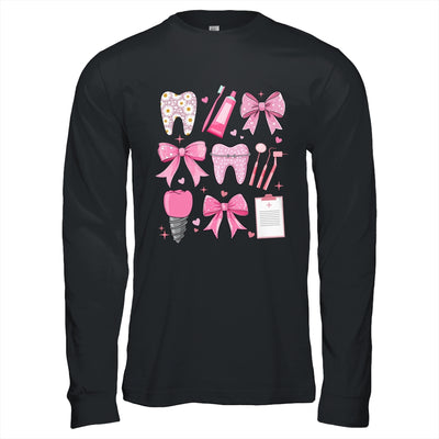 Pink Coquette Bow Cute Teeth Dentist Squad Dental Assistant Shirt & Hoodie | siriusteestore