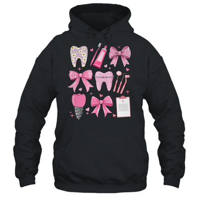 Pink Coquette Bow Cute Teeth Dentist Squad Dental Assistant Shirt & Hoodie | siriusteestore