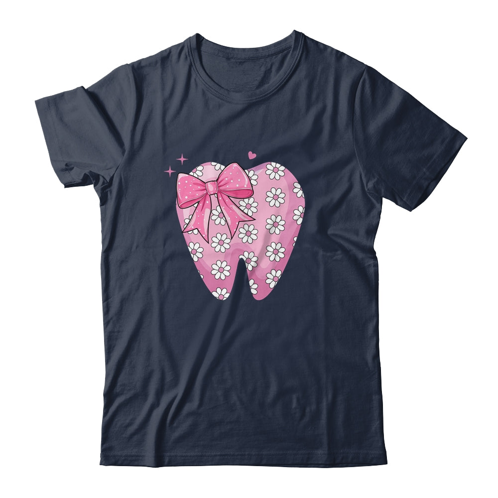 Pink Coquette Bow Dental Assistant Cute Teeth Dentist Squad Shirt & Tank Top | siriusteestore