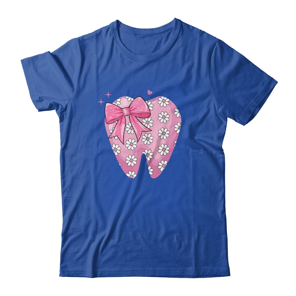 Pink Coquette Bow Dental Assistant Cute Teeth Dentist Squad Shirt & Tank Top | siriusteestore
