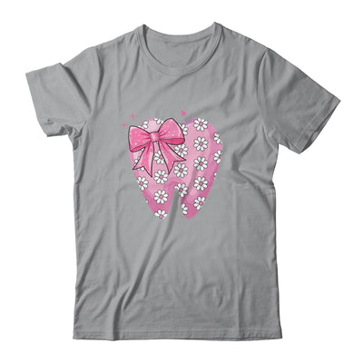 Pink Coquette Bow Dental Assistant Cute Teeth Dentist Squad Shirt & Tank Top | siriusteestore