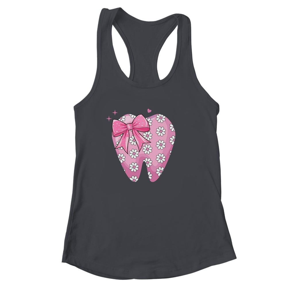 Pink Coquette Bow Dental Assistant Cute Teeth Dentist Squad Shirt & Tank Top | siriusteestore