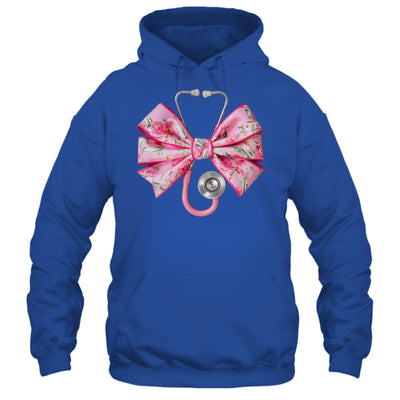 Pink Coquette Nurse Stethoscope Bow Nurse Appreciation Shirt & Tank Top | siriusteestore