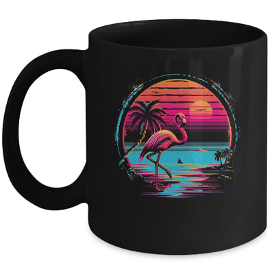 Pink Flamingo Beach Summer Vibes Palm Tree Tropical Summer Mug | siriusteestore