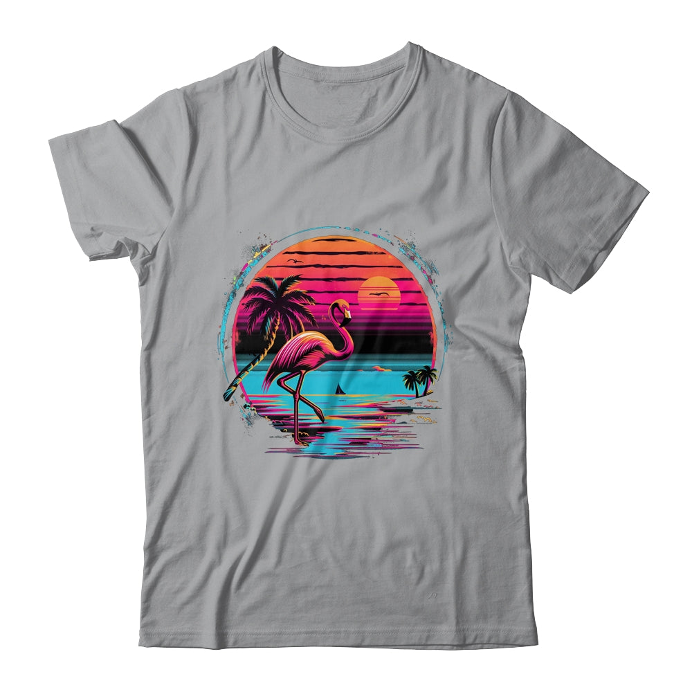 Pink Flamingo Beach Summer Vibes Palm Tree Tropical Summer Shirt & Tank Top | siriusteestore