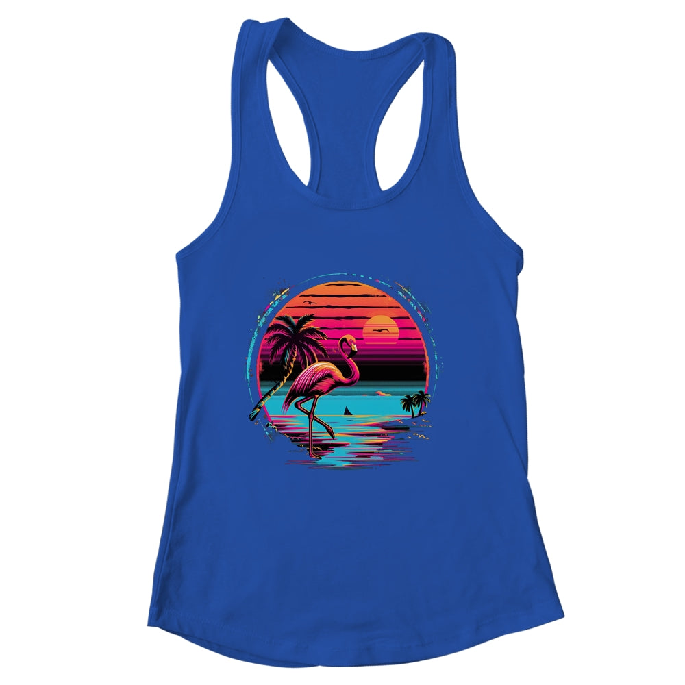 Pink Flamingo Beach Summer Vibes Palm Tree Tropical Summer Shirt & Tank Top | siriusteestore