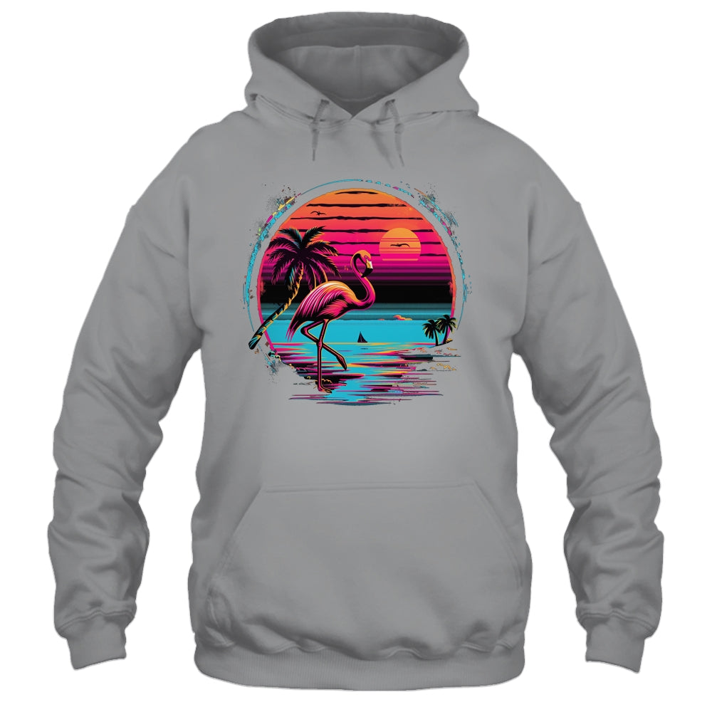 Pink Flamingo Beach Summer Vibes Palm Tree Tropical Summer Shirt & Tank Top | siriusteestore